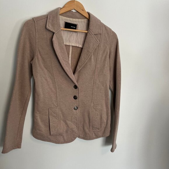 Hurley. Soft Blazer Button Up Top. Light Brown/ Beige Color Size Medium. Womens. - Picture 1 of 8